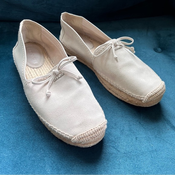 COACH RAE ESPADRILLE SLIP ONS NEUTRAL CREAM SIZE 10B EUC - Picture 1 of 9